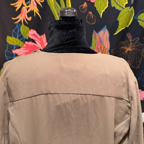 Forever21 Chiffon Drape Cardigan Jacket with Pockets, Taupe Beige, Large - Picture 10 of 13